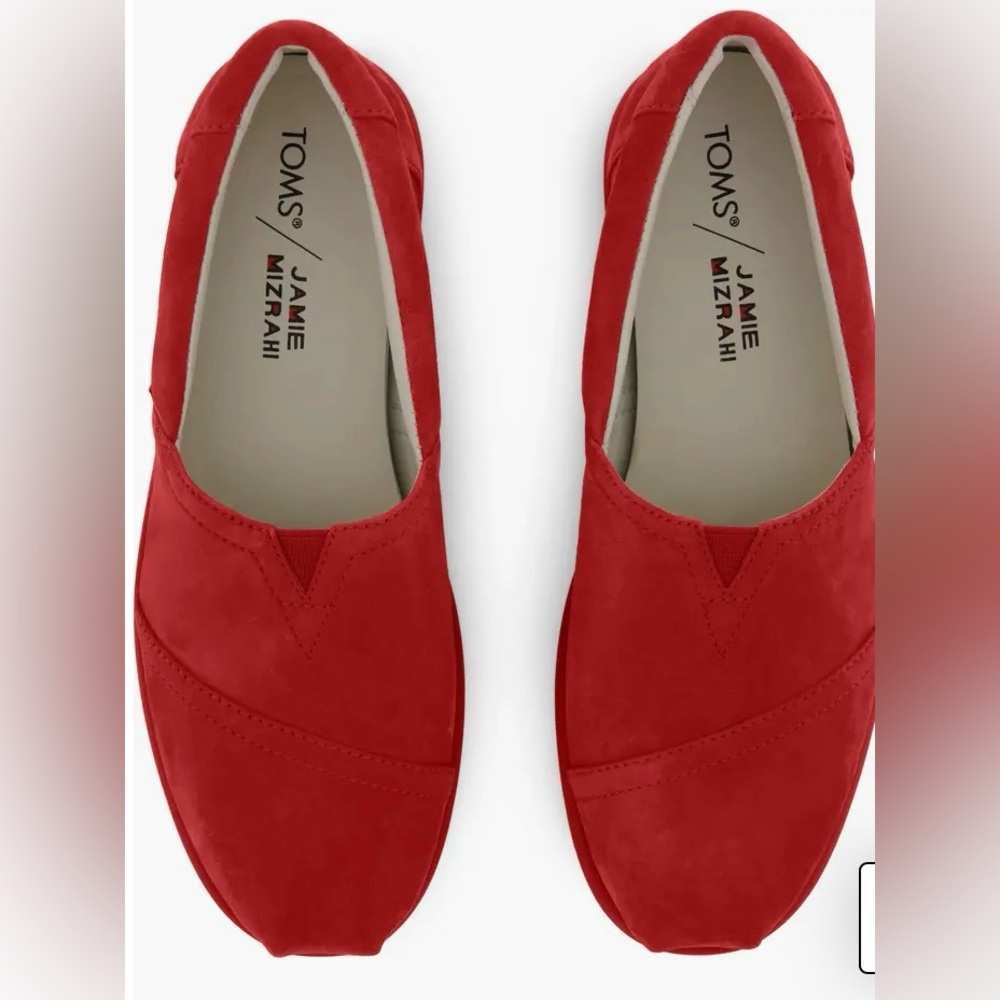 TOMS x Jamie Mizrahi Red Slip-On Sneaker water repellent size 9.5